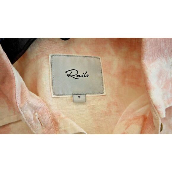 Rails 200-401-1965 Women's Sz S Peach Pink Tie Dye Whitney Button-Up Shirt - Picture 5 of 7